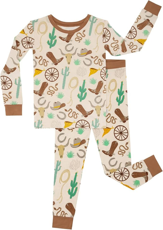 Little Sleepies Two-Piece Pajama Set for Boys & Girls, Soft Viscose from Bamboo Toddler Pajamas for Kids, Family Matching PJs