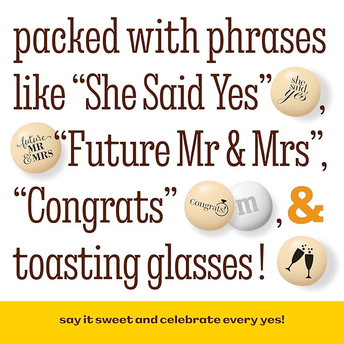 M&M'S WORLD Engagement or Wedding Shower Party Favors, Set of 30 Packs