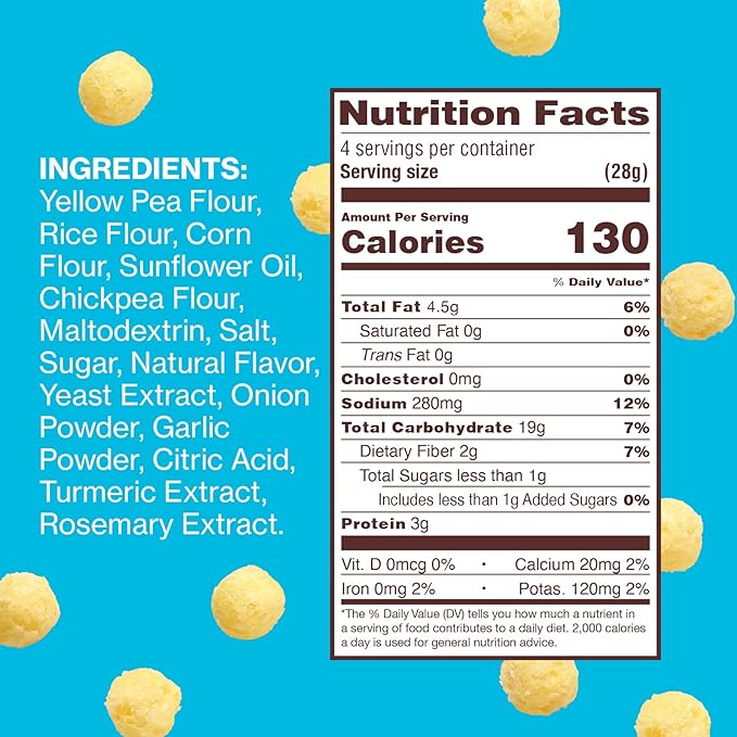 Hippeas Cheezy Cheddar Pops, 0.5 Ounce (Pack of 15), 2g Protein, Fiber, Vegan, Gluten-Free, Crunchy, Plant Protein Snacks