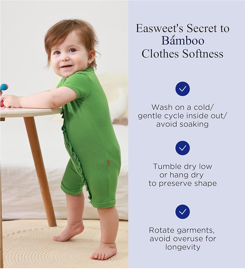 Bamboo Viscose Baby Girl Romper Infant Short Sleeve Zipper Baby Jumpsuit