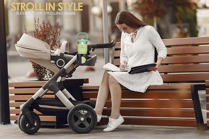 New Cup Holder Compatible with UPPAbaby Cup Holder (for Vista, Cruz and Minu). A Solid Super Secure Fit. 360 Degrees Rotatable. Anti-Shake Spill Resistant. (Transparent)