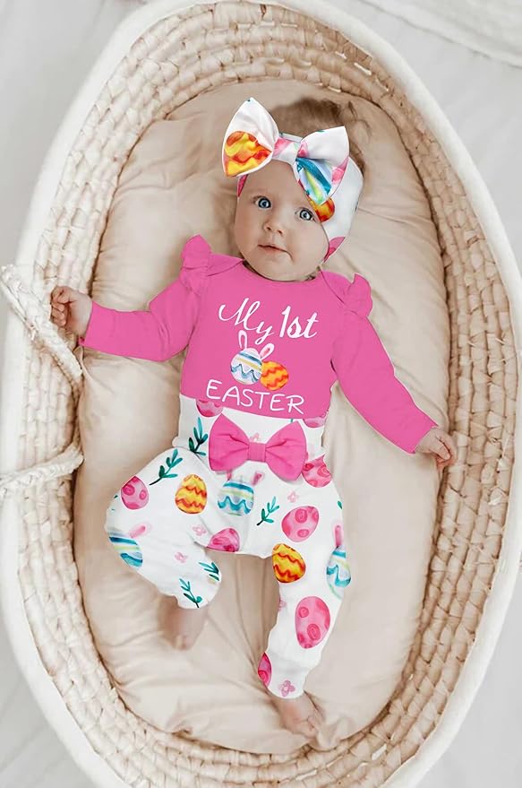 Infant Newborn Baby Girl Clothes Baby Girl Outfits For All Seasons Long Sleeve Snap Romper Pant Sets With Headband