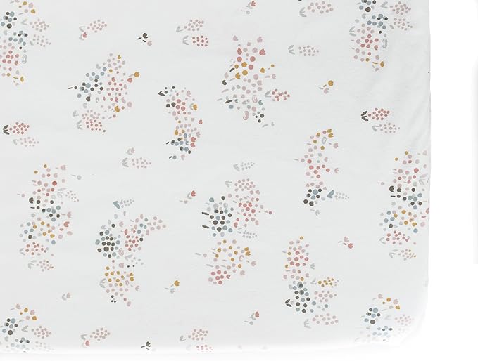 Pehr Crib Sheet, Flower Patch | Breathable Brushed Organic Cotton for Soft Sleep | Fits Standard Crib Mattresses up to 52”L x 28”W x 8”H