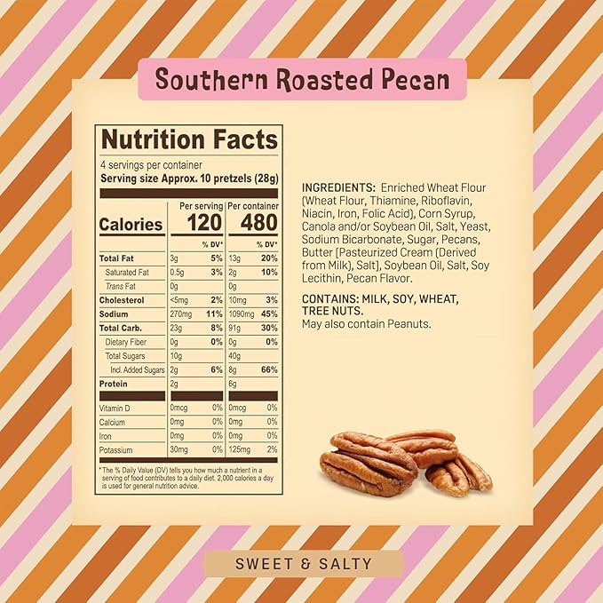 Southern Roasted Pecan Pretzels – 4 Oz Gourmet Snack, Crunchy Bite-Sized with Rich Butter Toffee Coating – A Taste of Texas in Every Bite (Pack of 12)