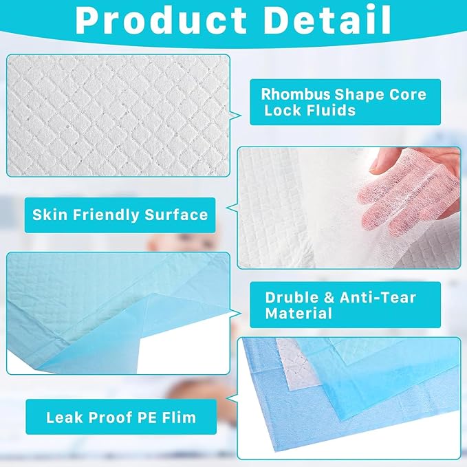 50 Pack Disposable Changing Pads,17 x 24 inch Baby Disposable Underpads,Ultra Absorbent Diaper Changing Pads,Leak-Proof Breathable Underpads,Waterproof Pets Pee Dogs Pad
