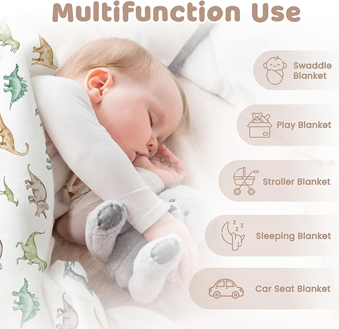 SANDJEST Dinosaurs Blanket for Boys - 30 x 40 Minky Kid Blankets Gift for Kids on Christmas Birthday
