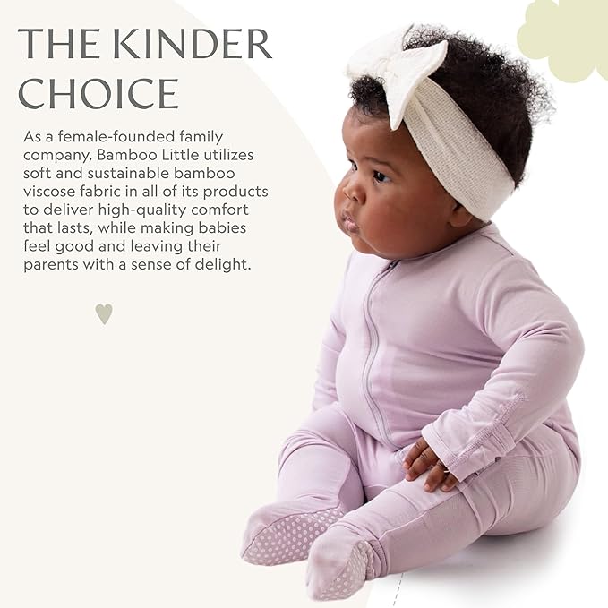 Bamboo Little Soft Baby Footie Pajamas, Baby Clothes, Newborn Sleepers, 95% Viscose and 5% Spandex, 0-24 Months