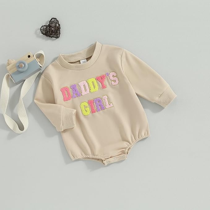 Infant Baby Girl Fall Outfit Sweatshirt Romper Letter Embroidery Jumpsuit Big Lil Sis Matching Newborn Winter Clothes