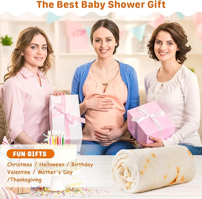 Tortilla Blanket, Baby Burritos Swaddle Blanket, Taco Blanket for Newborn Toddler, 285 GSM Soft Flannel Wearable Wrap Funny Gifts for Baby Shower Boy Girl 0-3 6 9 Months