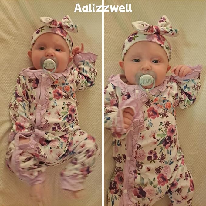 Aalizzwell Baby Girls Romper Outfit Fall Winter Clothes with Accessories