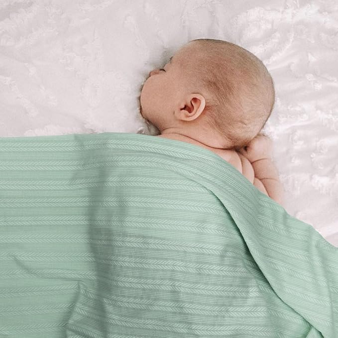 Newborn Receiving Blanket with Bow Hat Mittens Wooden Card Set Wheat-Pattern Newborns Toddler Baby Boy Girl Nursery Swaddle Wrap