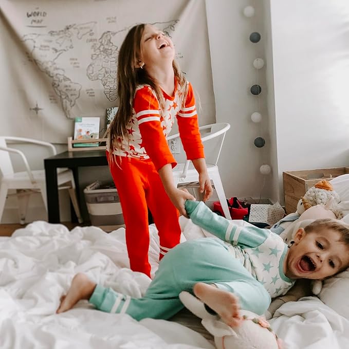 Babysoy Long Sleeve Unisex Lounge Set - Organic 2-Piece PJ Playwear Sets for Baby and Toddler