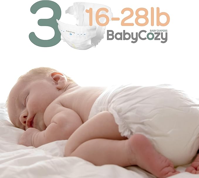 Baby Diapers Size 3(16-28lb),66 Count Babycozy Dry Disposable Diapers,Bouncy Soft Diapers Hypoallergenic Without Chlorine, Eco Friendly,Stop Overnight Diapers Leak
