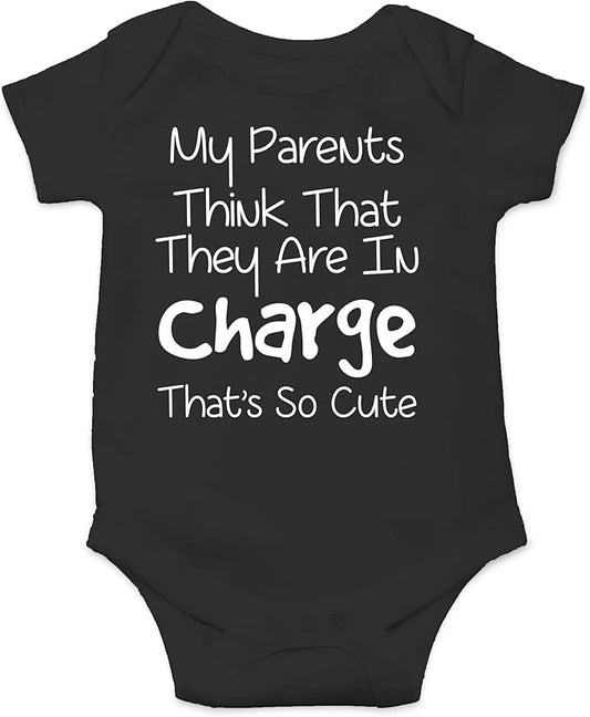 CBTwear My Parents Think That They Are in Charge Baby Bodysuit Funny Infant Outfit Unisex Humor Romper