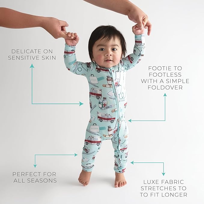 Posh Peanut Convertible Baby Sleepers - Girls Footless Baby Pajamas with 2 Way Zipper for Easy Diaper Changes
