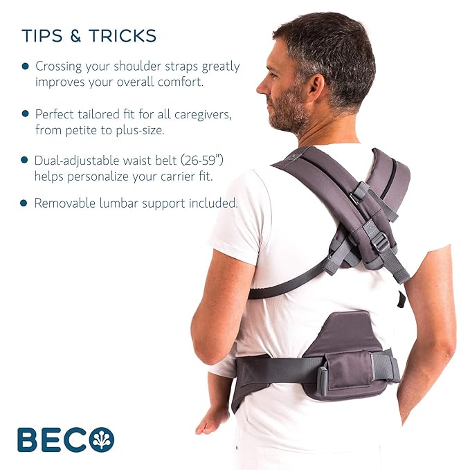 Beco 8 Baby Carrier from Newborn to Toddler (7-45lbs) - All in 1 Hybrid Front, Hip and Backpack Style Carrier with Breathable, Cooling Mesh - Iris