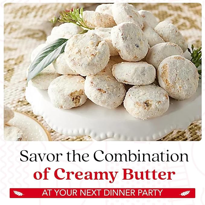 David's Cookies Gourmet Butter Pecan Meltaway Round Tin with Crunchy Pecans and Powdered Sugar, All-Natural Ingredients, Kosher, Ideal Present for Special Occasions, 64 Oz (2 Pack)