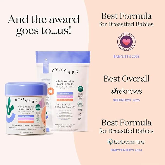 ByHeart Whole Nutrition Anywhere Pack™ Infant Formula Powder, Made with Organic Whole Milk, 14 Count