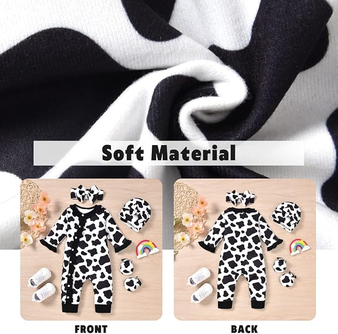 Aalizzwell Baby Girls Romper Outfit Fall Winter Clothes with Accessories