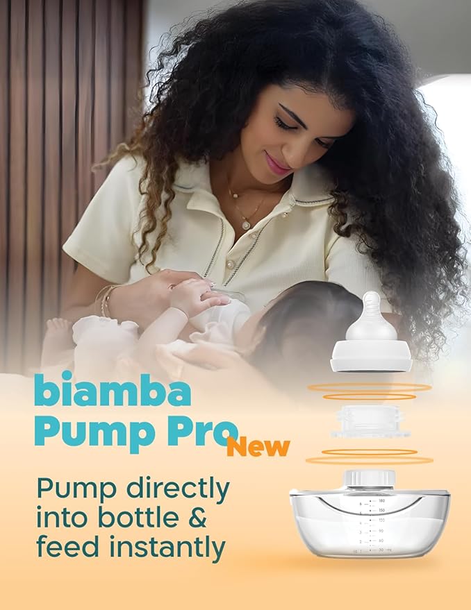 Pump Pro Portable Breast Pump Hands Free - 180mL Capacity Wearable Breastfeeding Pumps with App Control, Electric Hands Free Breast Pumps with 3 Modes, 9 Suction Levels, Slim Design, Double