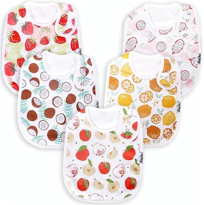 Organic Cotton Baby Bibs for Boys, Girls - Soft Drooling and Teething Bibs - Absorbent, Adjustable Bib for Toddlers