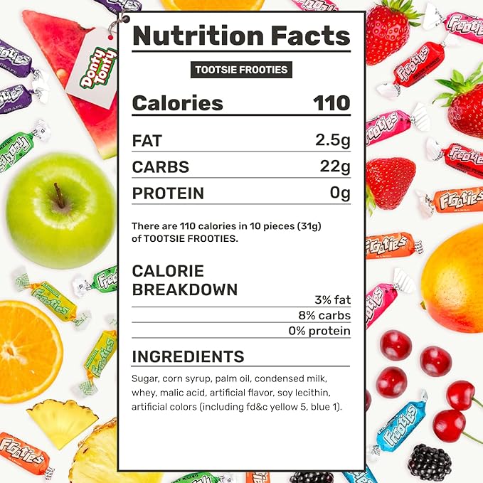 Taffy Candy 10 Flavors – Bulk Bag, Individually Wrapped, Fruit Chews, Gluten and Peanut Free, 2 lb (290 Pieces)