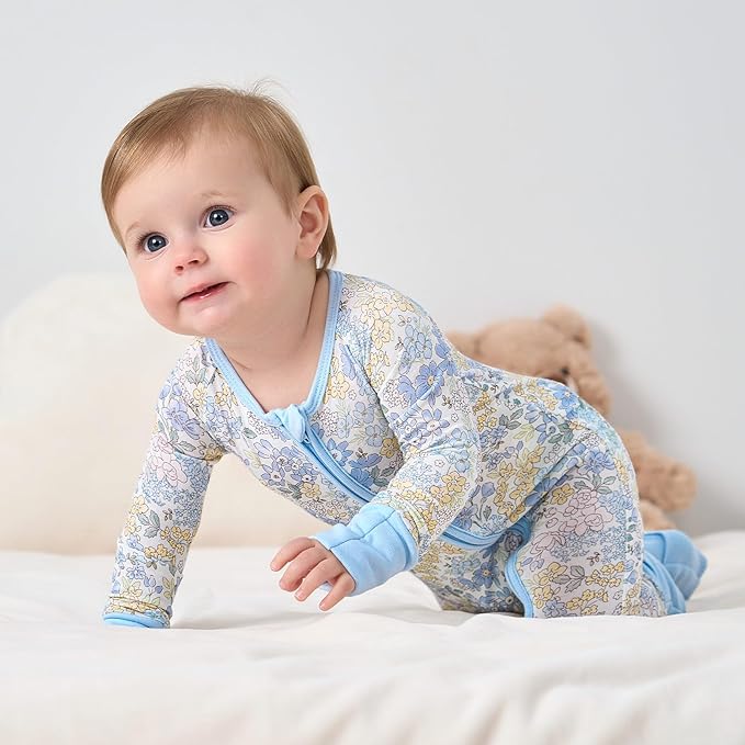 pureborn Baby Boys Girls Sleeper Snug Fit Viscose from Bamboo Pajamas 0-24 Months