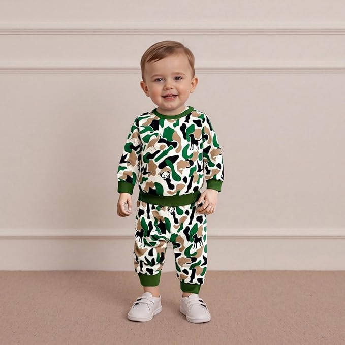 CIYCUIT Toddler Baby Boy Clothes Long Sleeve Sweatshirt Pants Set Fall Winter Outfits