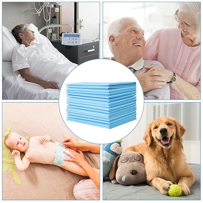 100 Pack Disposable Changing Pads, 17 X 13 Inch Disposable Pads for Baby, Waterproof Diaper Changing Pad, Leak-Proof Breathable Underpads, Table Protector Mat, Baby Underpads Liner,Ultra Absorbent