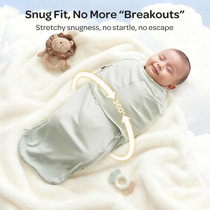 Momcozy Swaddles for Newborns, Quiet Fastner Suitable for Infant 0-3 Months, New-Parent-Friendly Swaddle Sack, Reduce Startle Reflex, Newborn Boys Girls Registry Essentials, 2-Pack, Serenity