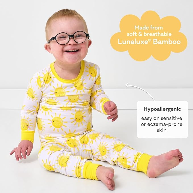 Little Sleepies Two-Piece Pajama Set for Boys & Girls, Soft Viscose from Bamboo Toddler Pajamas for Kids, Family Matching PJs