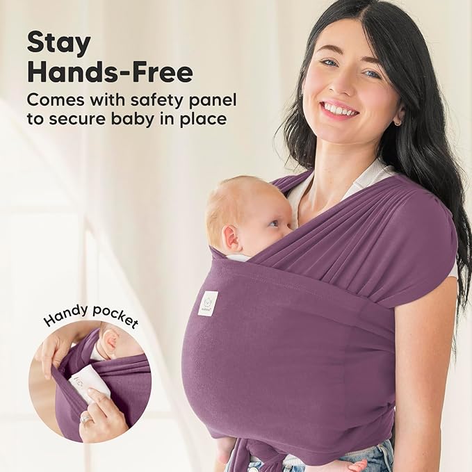 KeaBabies Baby Wrap Carrier Ring Sling - Easy to Wear, Adjustable D-Lite Baby Carrier Newborn to Toddler, Infant Carrying Shirt, Hands Free Bonding, Breathable Fabric Wearing Wrap (Dark Mauve)