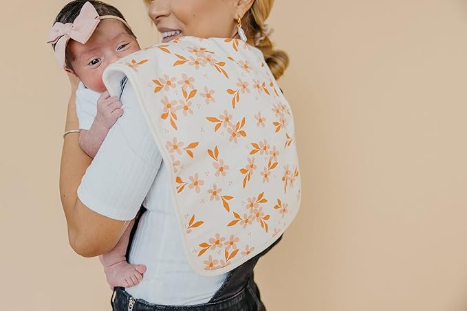 Copper Pearl Baby Burp Cloth Large 21''x10'' Size Premium Absorbent Triple Layer 3-Pack Gift Set Rue