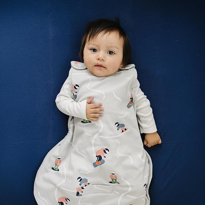 Woolino 4 Season Sleep Sack - Ultimate Merino Wool Sleeping Bag - Two-Way Zipper Adjustable Universal Size Sleep Sack for Baby (2-24 Months) - Snowboarder