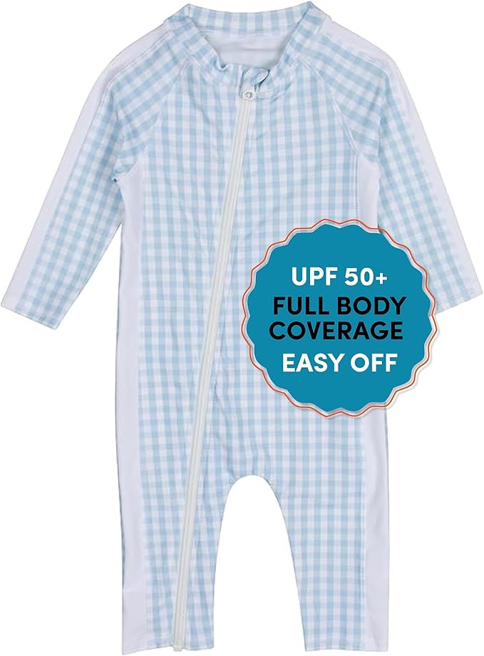 SwimZip Boys' Long-Sleeve UPF 50+ Swimsuit for Baby, Toddler, & Little Boys