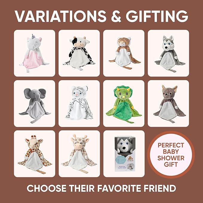 Love By Emi Baby Music Lovey Brown Giraffe, Baby Sleep Soother for Crib & Cuddle Bedtime, White Noise with Heartbeat & Lullaby, Plush Sound Machine Toy, Stuffed Animal for Newborns, Infants & Toddlers