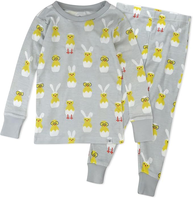 HonestBaby unisex-baby Celebration 2-piece Pajamas Sleepwear Pjs 100% Organic Cotton for Baby, Toddler, Kids