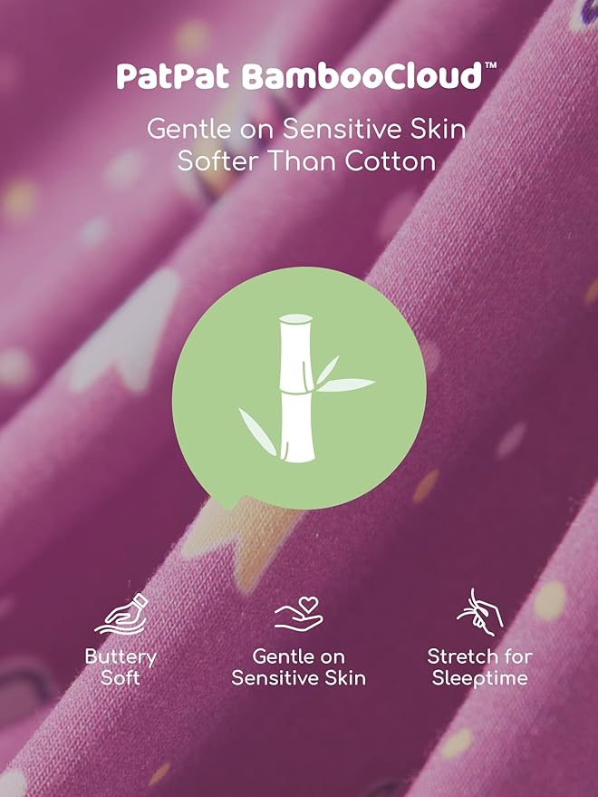 PATPAT Bamboo Viscose Pajama Sets for Toddler Boys & Girls Baby Kids, Ultra-soft Snug fit Pjs Sleepers for Birthday Holiday