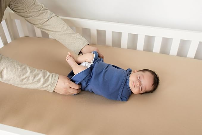 LullaBaby "Double Dream Swaddle: Exclusive Dual Wing Design, Pediatrician-Endorsed, Ultra-Soft Cotton, 0-2 Months, 12-20 lbs - Coastal Breeze