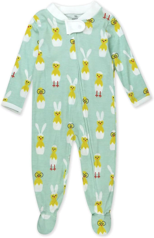 HonestBaby Baby Celebration Sleep & Play Footed One-Piece Pajama Sleeper 100% Organic Cotton