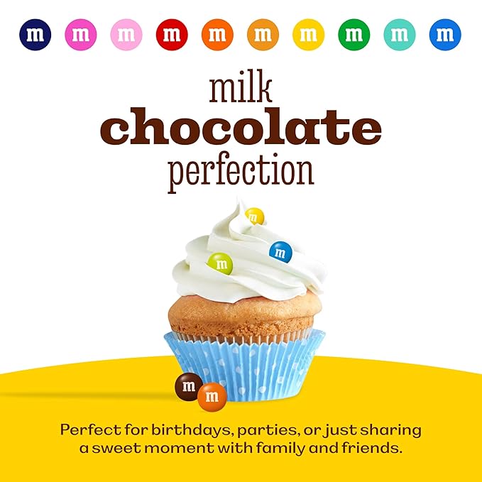 M&M’S WORLD Cream Milk Chocolate Candy - 5lbs of Chocolate Candy Bulk in a Resealable Pack, For Weddings, Graduations, Birthday Party Favors, Desserts & More