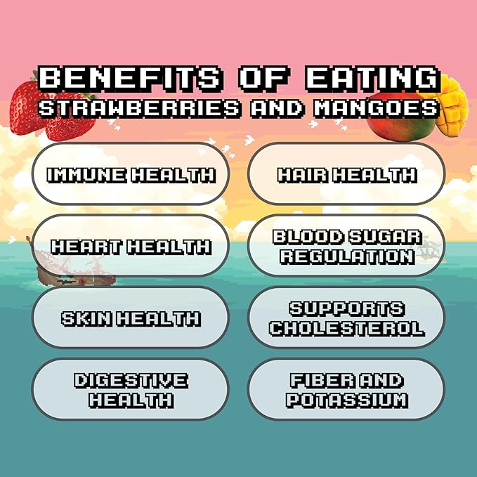 Final Boss Sour Candy, Chewy Dried Strawberry & Mango, 4 Pack, Level 2, Sour Fruit Chews with Real Dried Fruit, No Artificial Colors or Flavors, Low Calorie Snack for Kids, Teens, Adults & On The Go