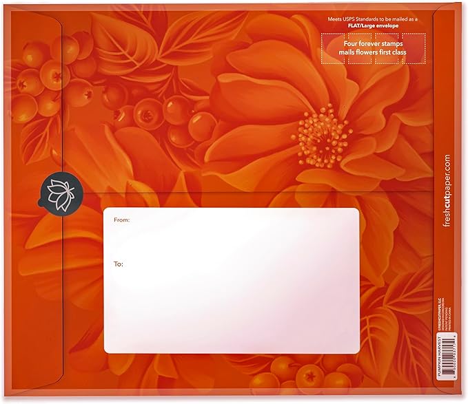 Freshcut Paper Pop Up Cards, Pumpkin Harvest, 12 Inch Life Sized Forever Flower Bouquet 3D Popup Greeting Card, Autumn Cards, Birthday Card, Blank Notecard & Envelope