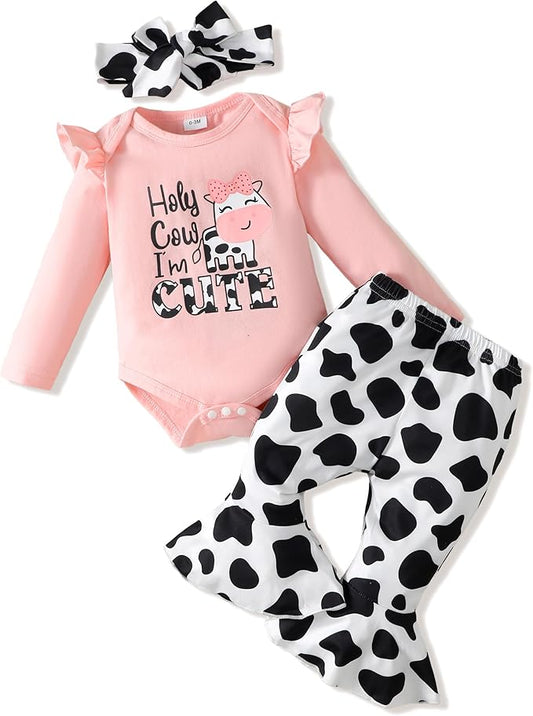 Renotemy Newborn Baby Girl Clothes Outfits Infant Romper Ruffle Floral Pants Cute Toddler Baby Girl Clothes Set