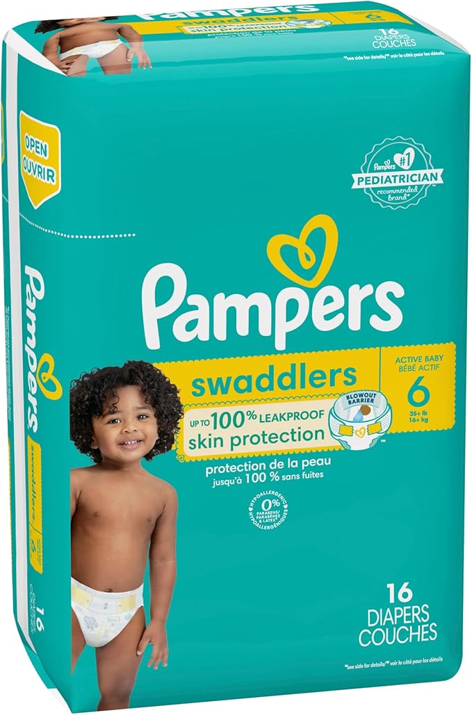 Pampers Baby Diapers - Swaddlers - Size 6, 16 Count, Ultra Absorbent Disposable Infant Diaper