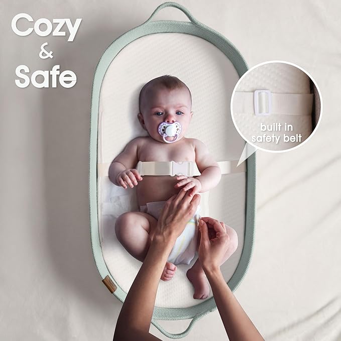 Baby Changing Basket Includes Diaper Caddy - Breathable & Waterproof Dual-Cover, Portable, Changing Pad for Dresser & Changing Table, Gift for Baby Shower, Cotton Rope Basket for Baby