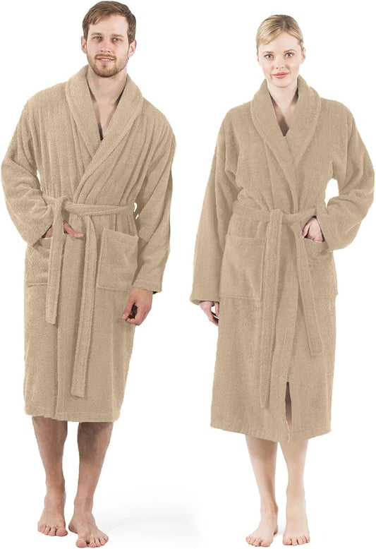 DAN RIVER Premium Cotton Terry Robes for Women and Men, Ultra Soft bathrobe with Adjustable Waist Belt and Pockets Pack of 1