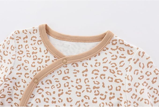 Unisex Baby Boy Girl Footies Rompers Cotton Long Sleeve 3 Pack Infant Jumpsuits 0-12Months Babies' Outfits