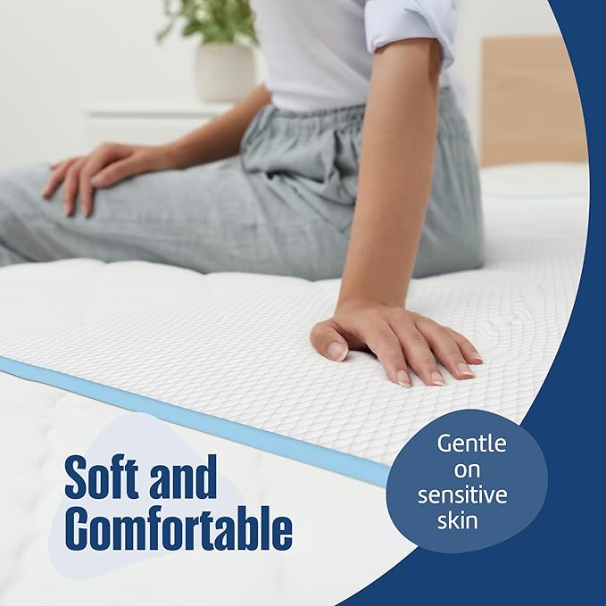 Disposable Underpads 36"x36" XXL (50-Count) – Made in The USA, Leakproof, Incontinence Bed Pads for Adults, Kids, Pets & Seniors – Disposable Chux Pee Pads Max Absorbency Blue