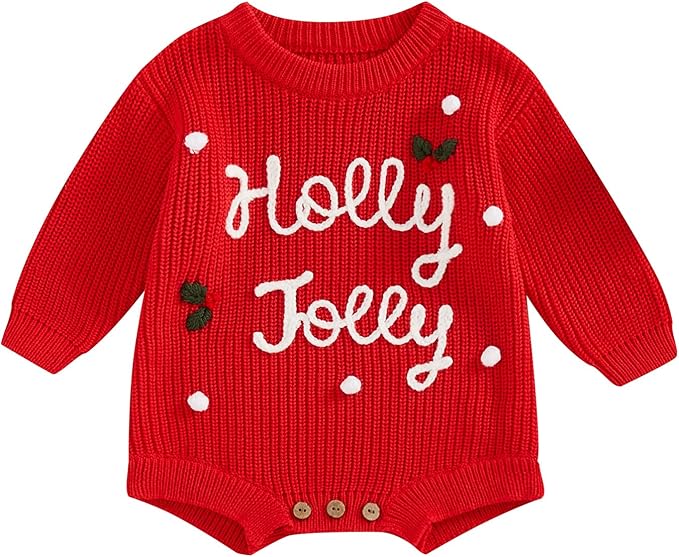 FYBITBO Baby Girl Boy Sweater Knit Oversized Pullover Sweatshirt Romper Onesie Warm Fall Winter Clothes Outfit Newborn